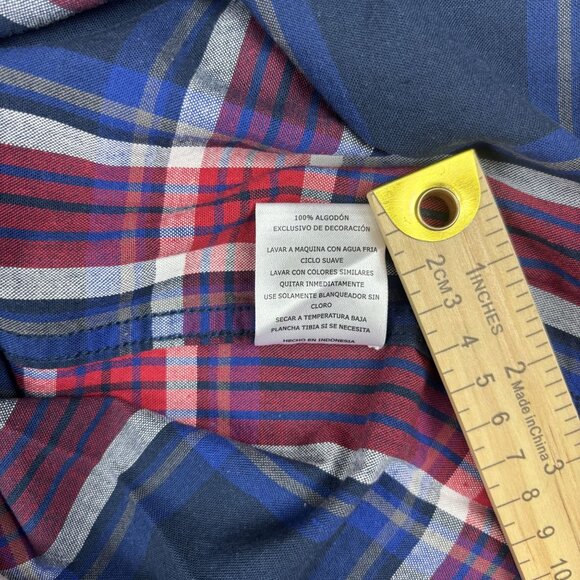 Levis Mens Blue & Red Plaid Button-Up Shirt 4XL 100% Cotton Casual Fit. Nwot. - Picture 12 of 13